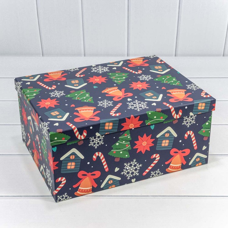 730604/2624 Коробки Прямоугольные Набор 1/10 34*26*15,3 "Новый год" 1/6