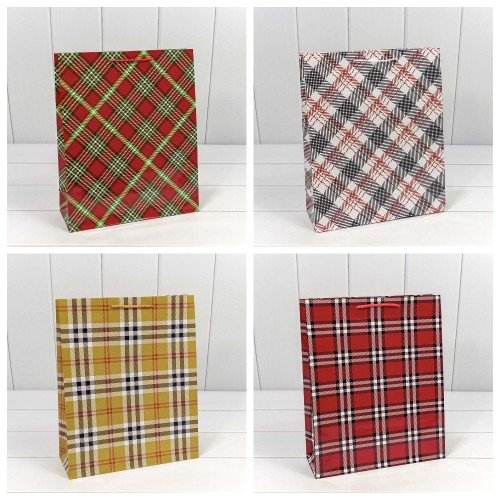 00038C Пакет подарочный "Клетки и полоски" (микс) 26*32*10 128г 1/20 1/360