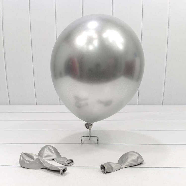 18100/9 Шарики воздушные из латекса "Хром" 11"/28см (50 шт.) 2,8г Серебряный 1/120