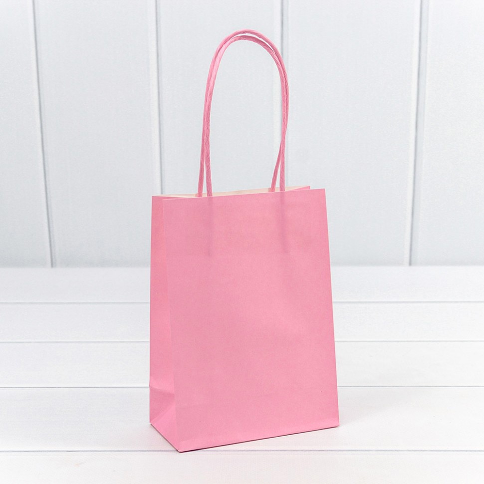 214H/1895 Пакет подарочный Крафт Розовый 12*15*6 120г 1/20 1/240