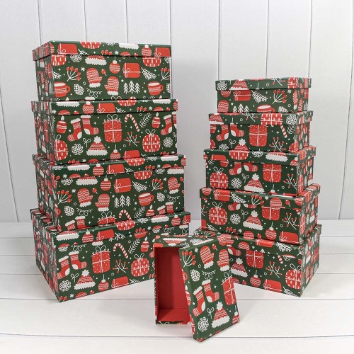 730604/2306 Коробки Прямоугольные Набор 1/10 34*26*15,3 "Новый год"-2306 1/6