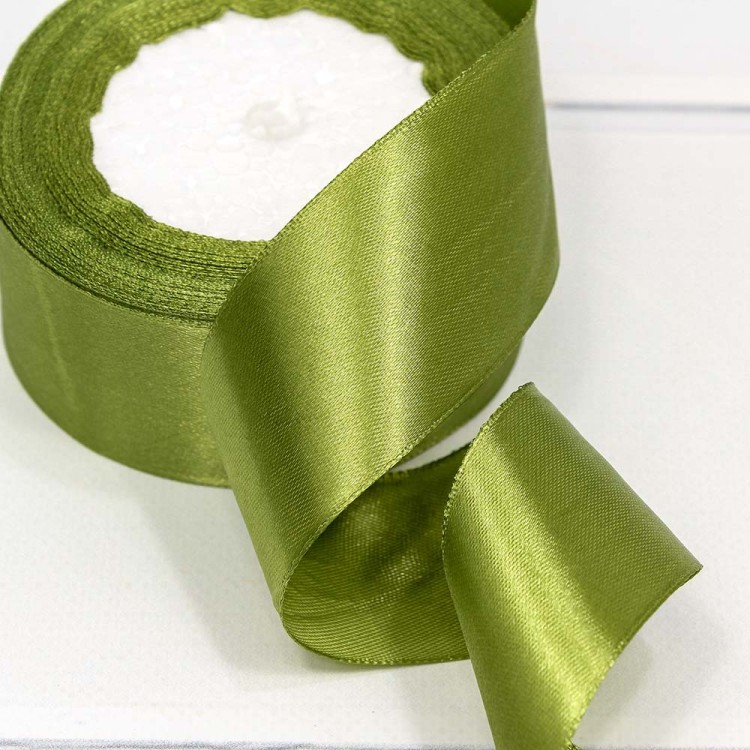 562-38/178 Лента Атласная Сатин 3,8см*25ярд Оливковый 1/5 1/200
