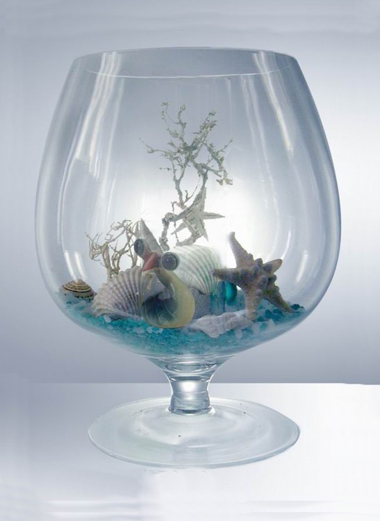 2073 Ваза-бокал "Бренди" на ножке H-290мм D-234мм (7 л)