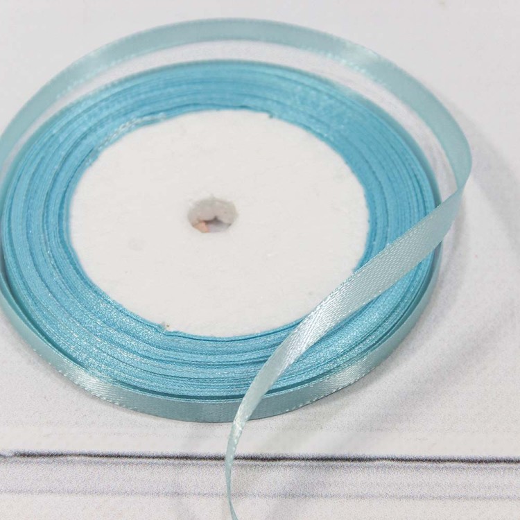 562-6/78 Лента Атласная Сатин 0,6см*25 ярд Голубой 1/10 1/1200