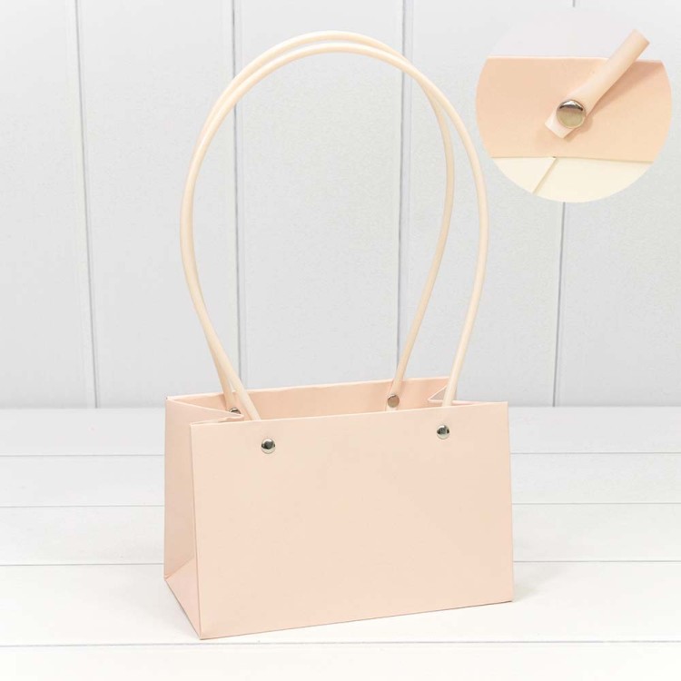 000171GA/33 Пакет подарочный "Ваза для цветов" 19*12*10,5 Персиковый 1/10 1/150