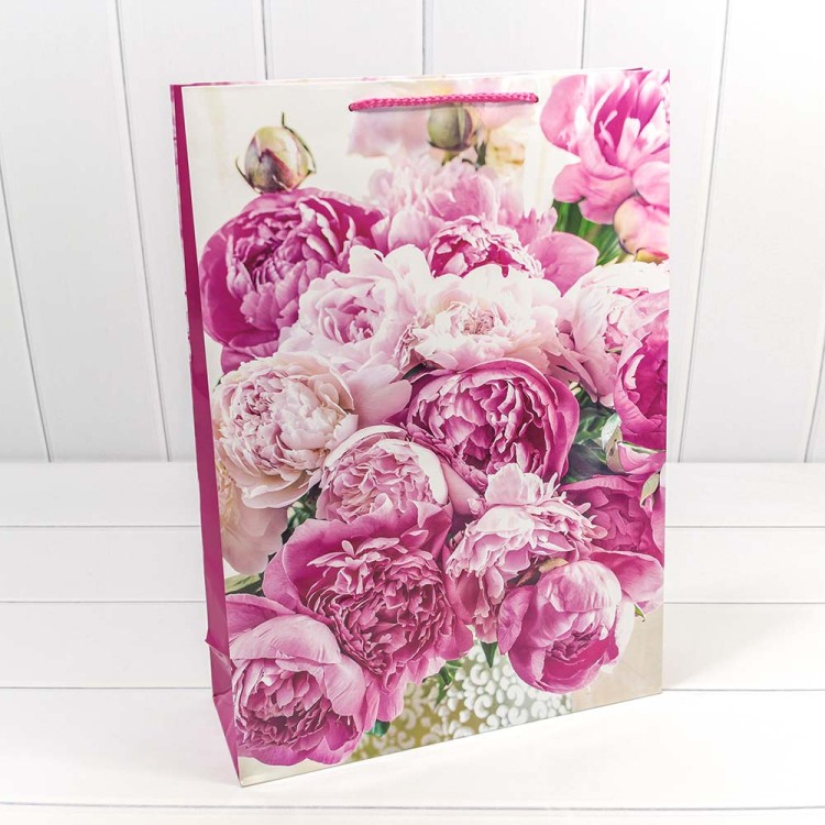00019A Пакет подарочный "Цветы" 32*45*11 см 157 гр (микс) 1/20 1/240