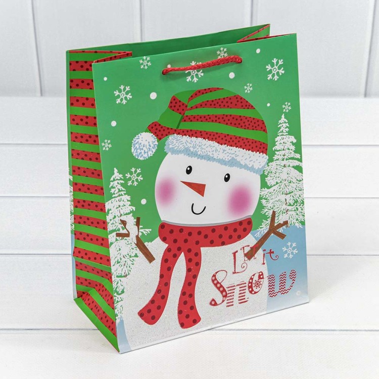 300383E Пакет подарочный с тиснением "Новогодний" (микс) 18*23*10 1/20 1/360