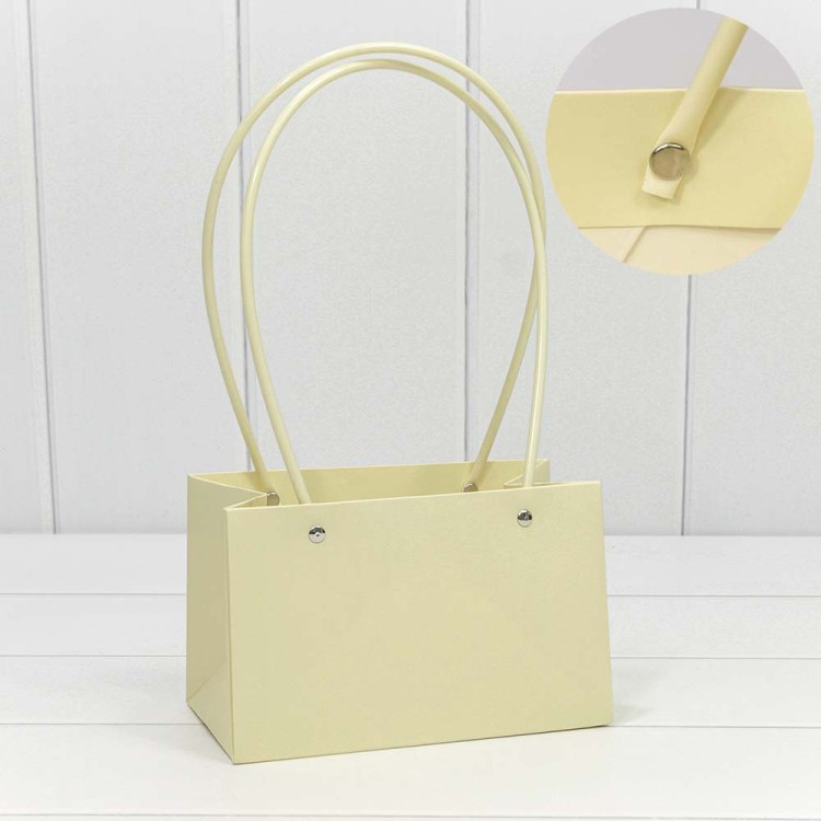 000171GA/29 Пакет подарочный "Ваза для цветов" 19*12*10,5 Бежевый 1/10 1/150