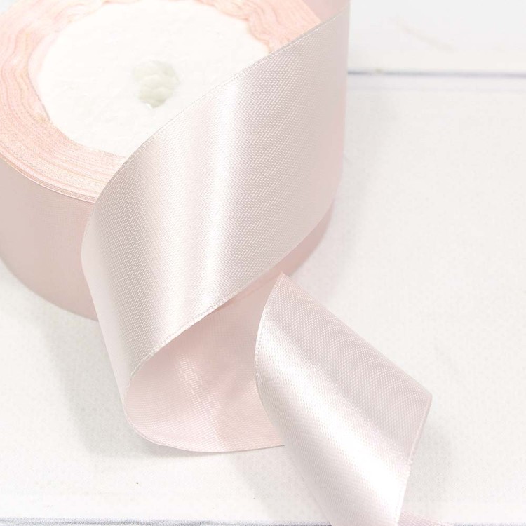 562-38/63 Лента Атласная Сатин 3,8см*25ярд Бледно-розовый 1/5 1/200