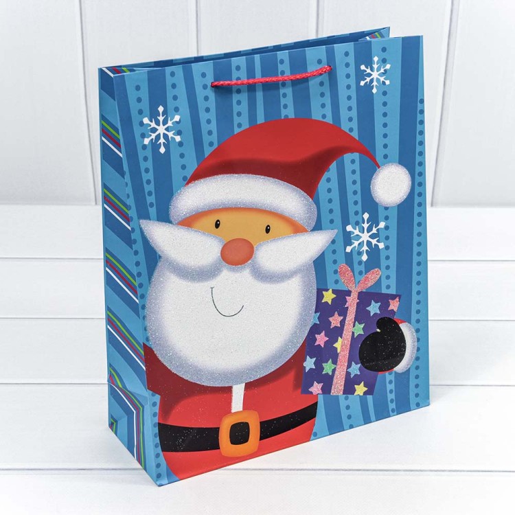 300383C Пакет подарочный с тиснением "Новогодний" (микс) 26*32*13 1/20 1/240