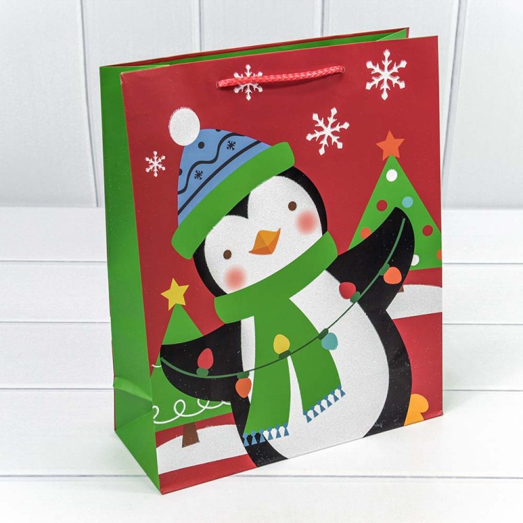 300383C Пакет подарочный с тиснением "Новогодний" (микс) 26*32*13 1/20 1/240