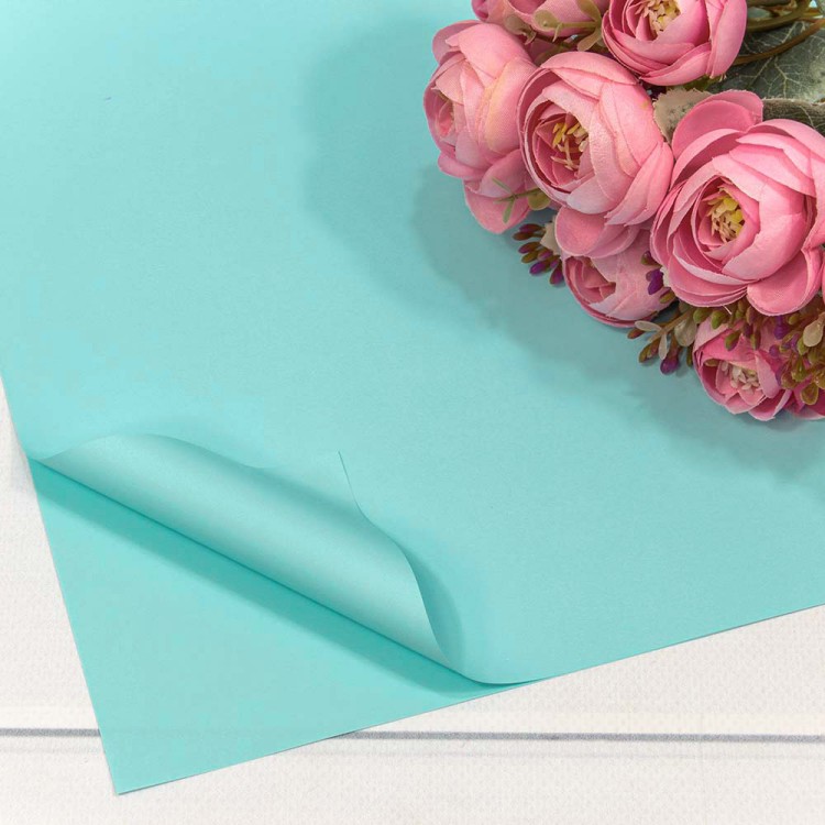 1698/636 Плёнка в листах 60*60 (20 шт.) матовая "Корейская" 55мкм Голубой 1/60