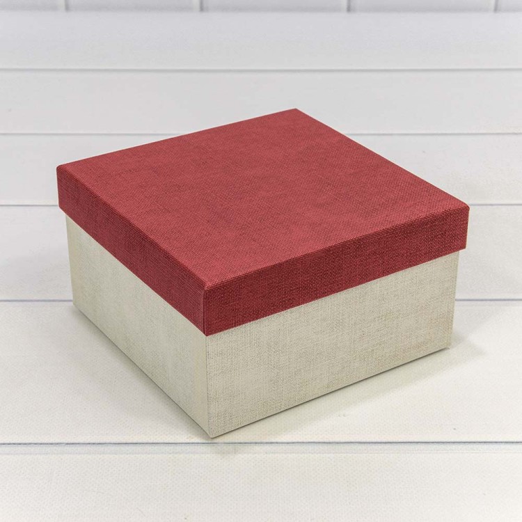 7212289/0051	Коробки Квадратные Набор 1/3 17*17*9,5 Белый/Бордовый 1/24