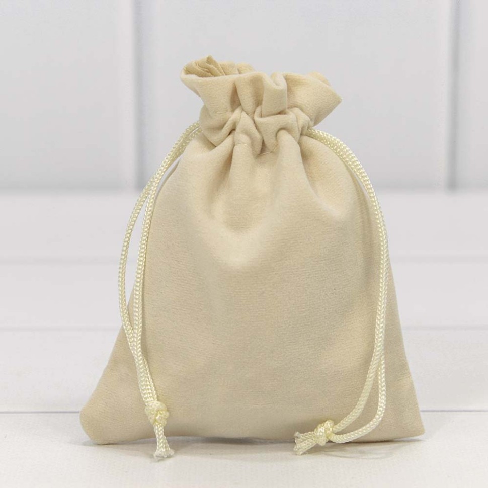 000811I/22 Мешочки бархатные 10*12 Бежевый 1/50 1/2000