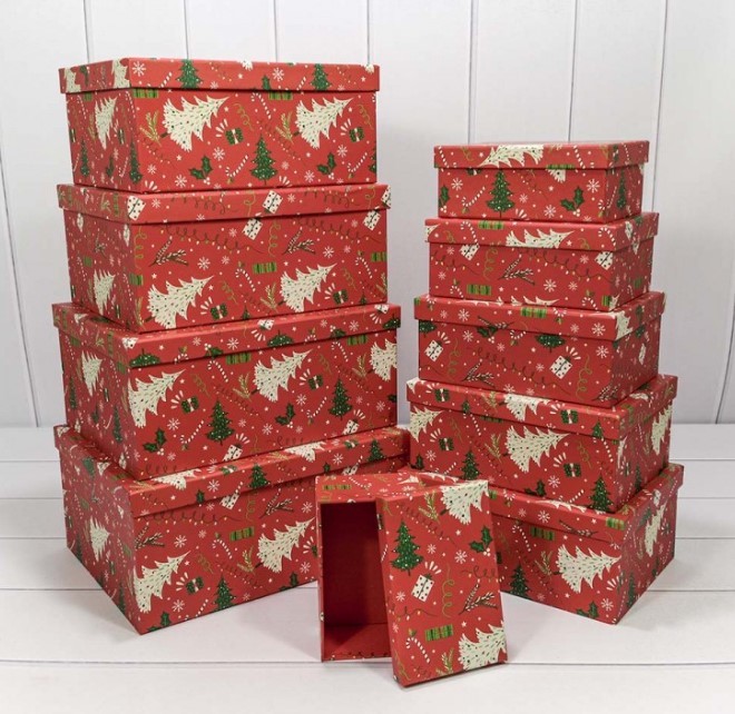 730604/2110 Коробки Прямоугольные набор 1/10 34*26*15,3 "Новый год"-2110 1/6