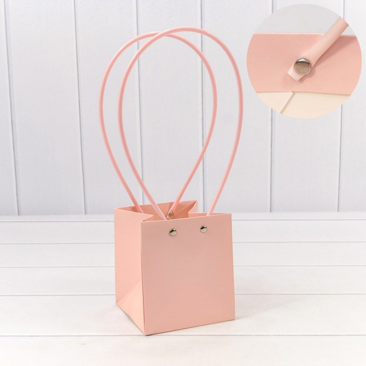 000171F/2 Пакет подарочный "Ваза для цветов" 13*11,5*11,5 Розовый-1 1/10 1/150