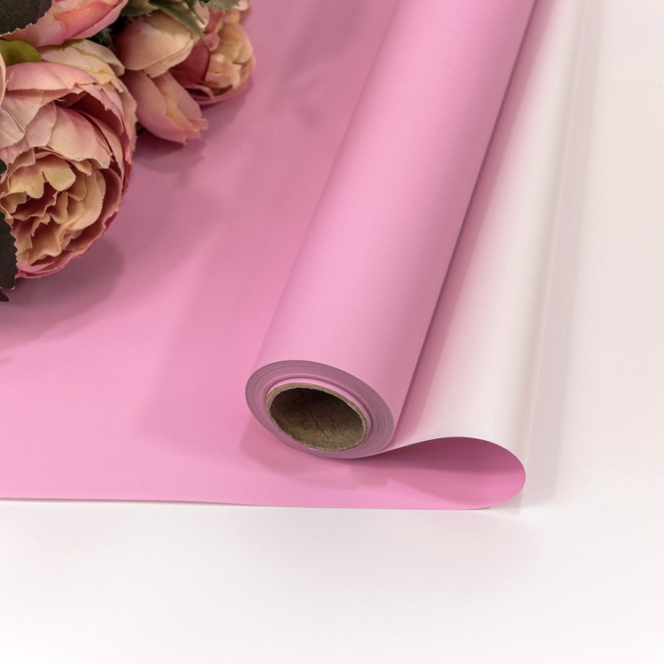 1604/0521 Плёнка 0,58*10м матовая двухсторонняя 65мкм Светло-пурпурный/Серебристый 1/30