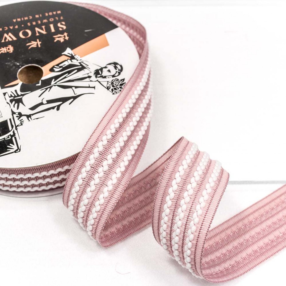 545-25/162 Лента декоративная с бахромой (полиэстер) 2,5 см*18 ярд розовый 1/8 1/192 545-25/162 Лента декоративная с бахромой (полиэстер) 2,5 см*18 ярд розовый 1/8 1/192