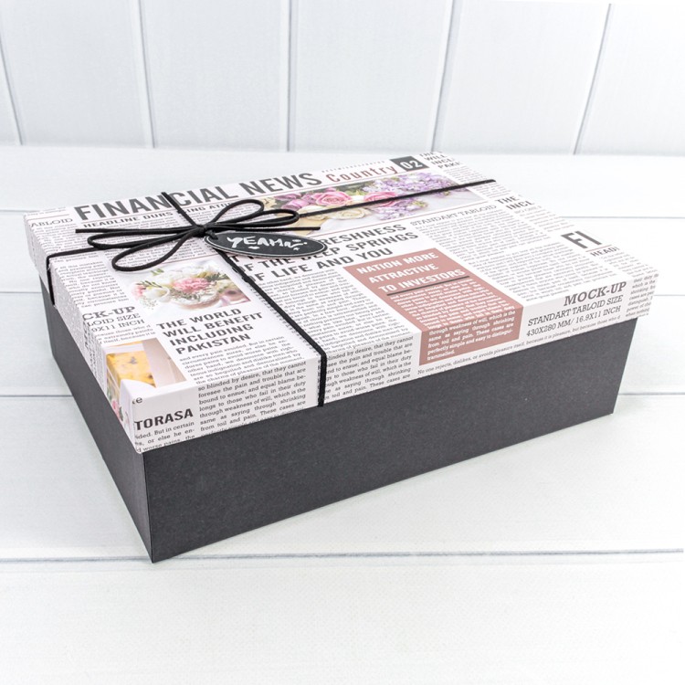 721617/2 Коробки Прямоугольные Набор 1/3 29*21*9,5 "Financial News"-2 1/12