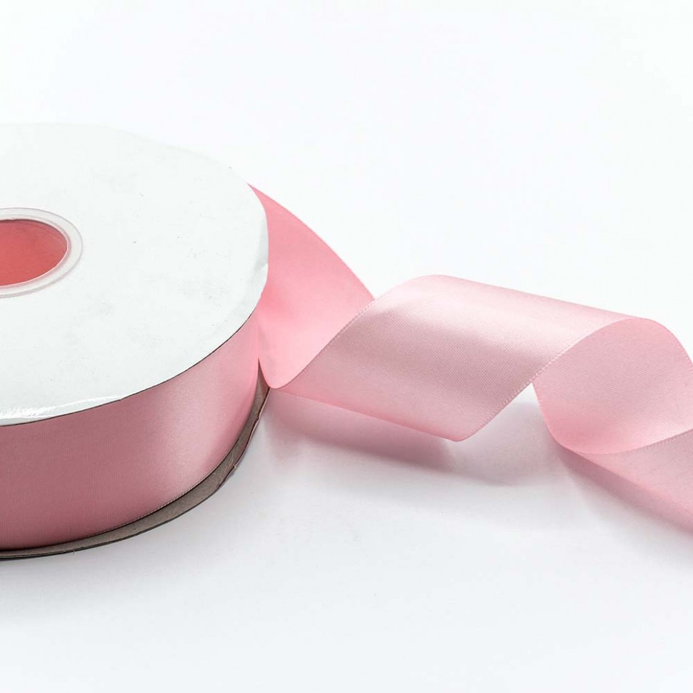 556-50/133 Лента Атласная Полиэстер класс А 5см*100ярд Бледно-розовый 1/7 1/28