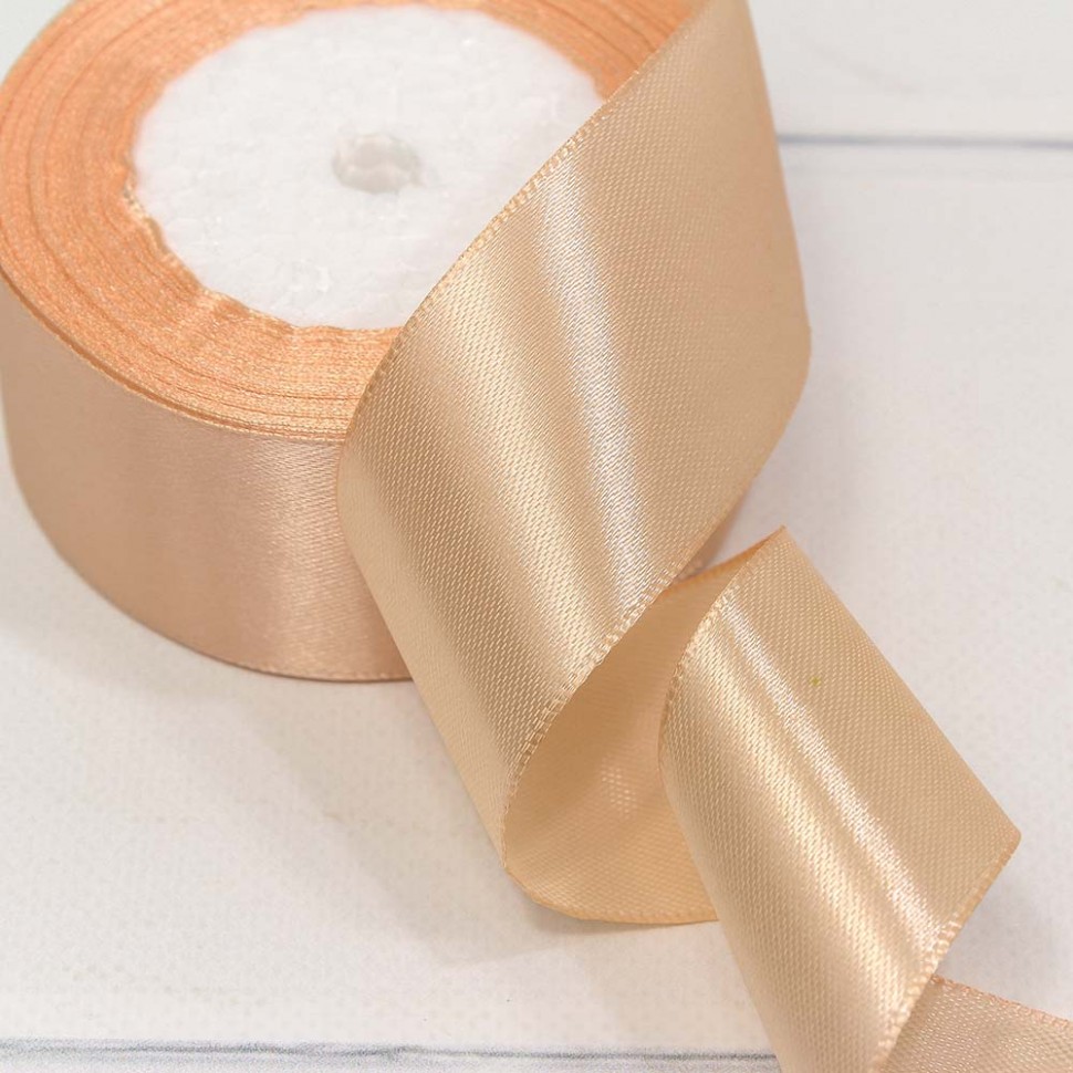 562-38/174 Лента Атласная Сатин 3,8см*25ярд Тёмно-персиковый 1/5 1/200