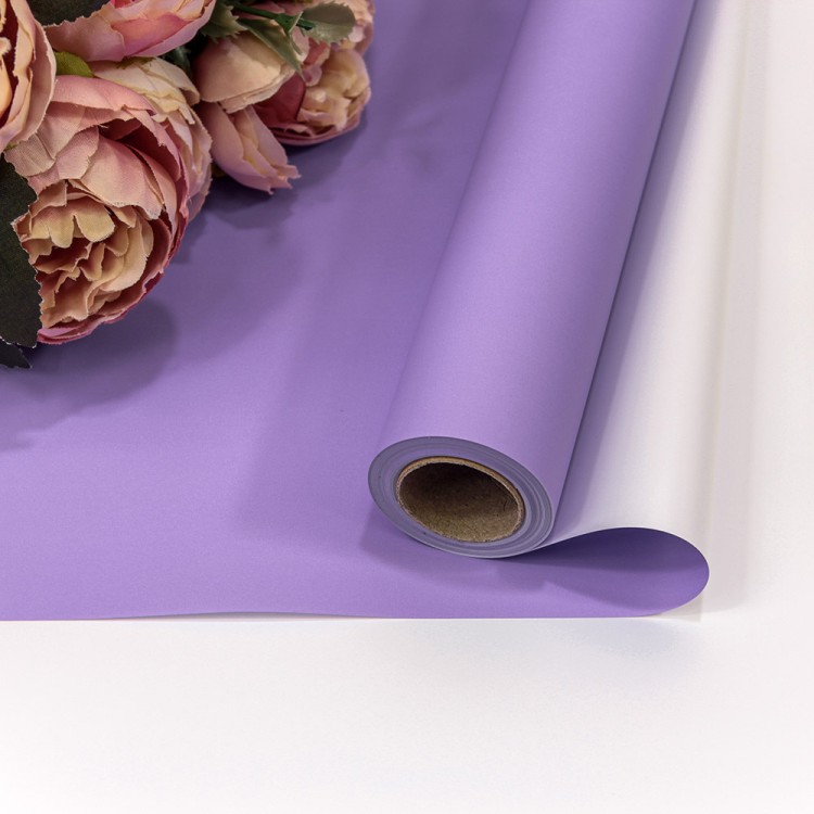 1604/0631 Плёнка 0,58*10м матовая двухсторонняя 65мкм Сиреневый/Серебристый 1/30