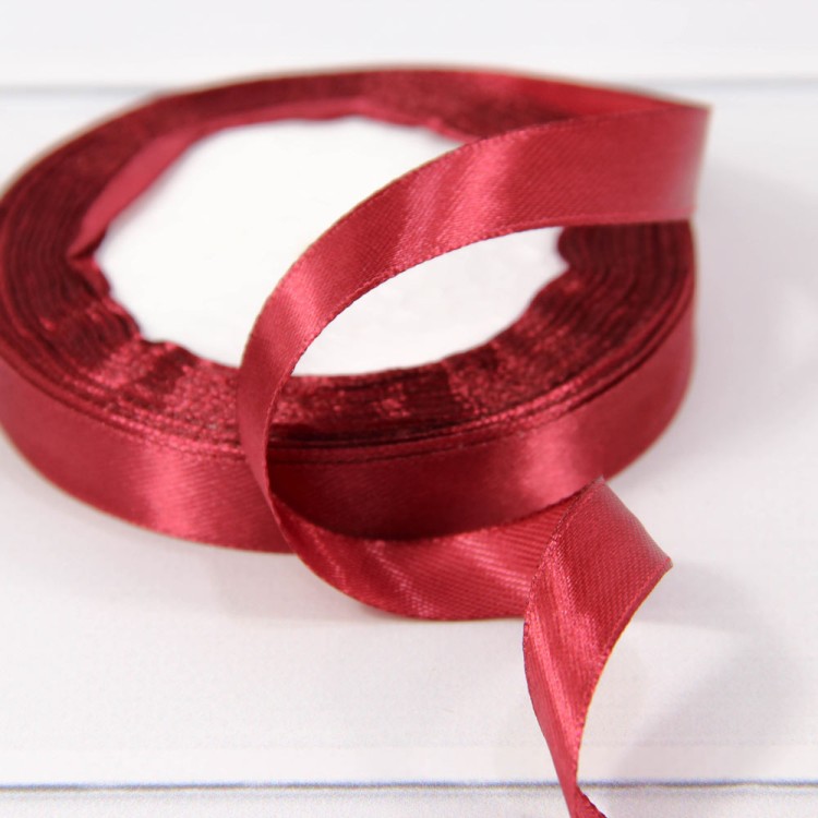 562-12/152 Лента атласная (сатин) 1,2 см*25 ярдов винный 1/10 1/600