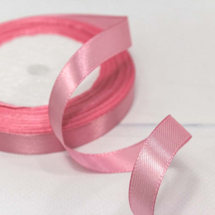 562-12/79 Лента Атласная Сатин 1,2см*25ярд Розовый-79 1/10 1/120