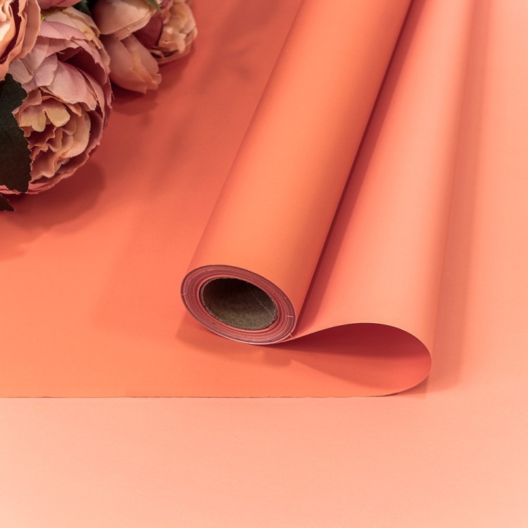 1604/2024 Плёнка 0,58*10м матовая двухсторонняя 65мкм Оранжевый/Бледно-оранжевый 1/30