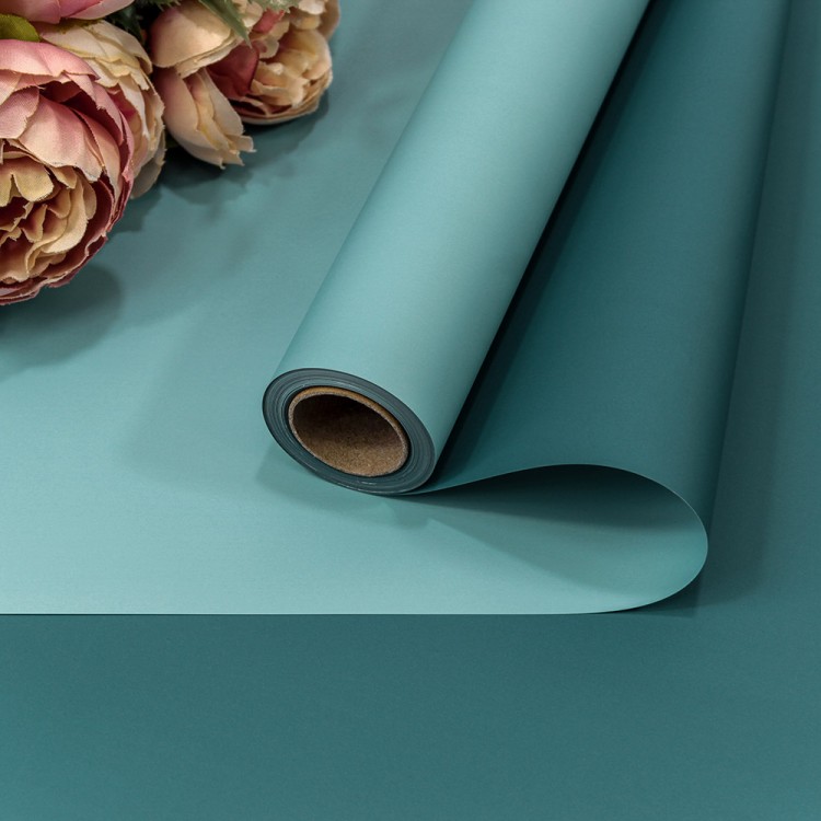 1604/2213 Плёнка 0,58*10м матовая двухсторонняя 65мкм Серо-голубой/Зеленовато-синий 1/30