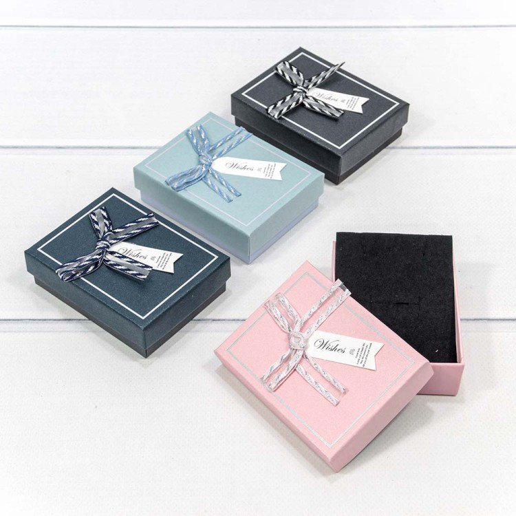 91103/10 Коробка Прямоугольная 9*7*2,7 с бантиком (микс 10) 1/24 1/768