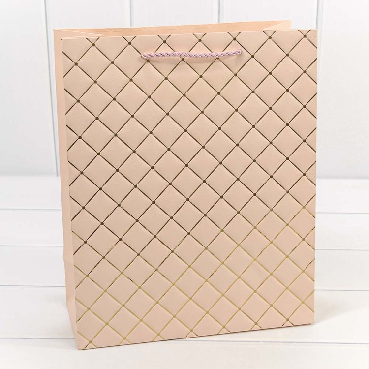 000391C/9 Пакет подарочный "Ромб" Розовый 26*32*12 210г 1/20 1/240