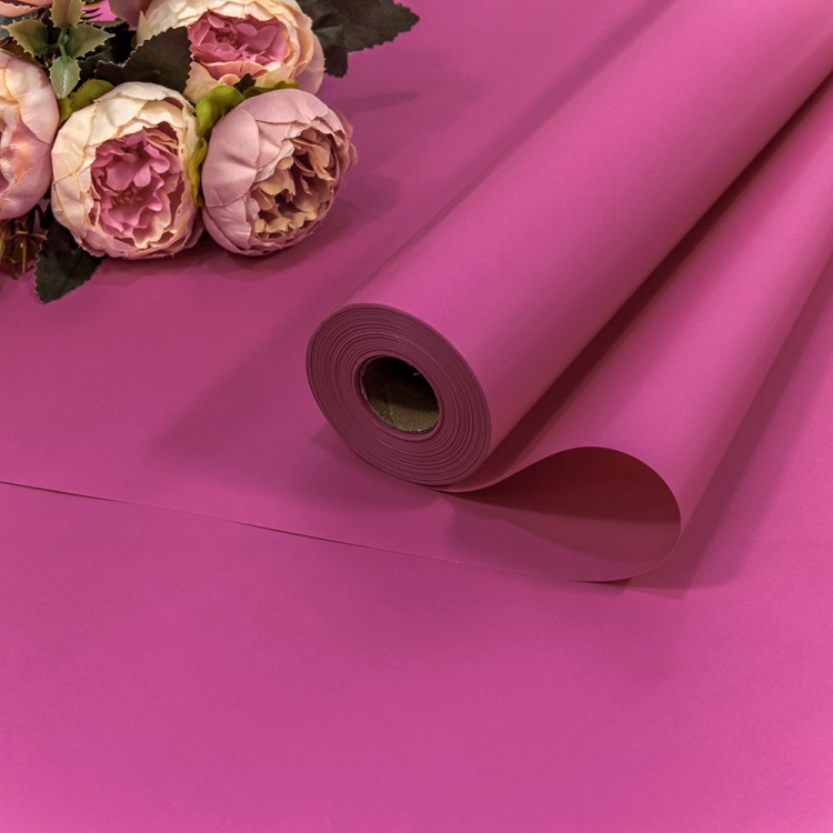 1838/C Плёнка 58см 800г матовая "Корейская" 65мкм Глубокий розовый 1/12
