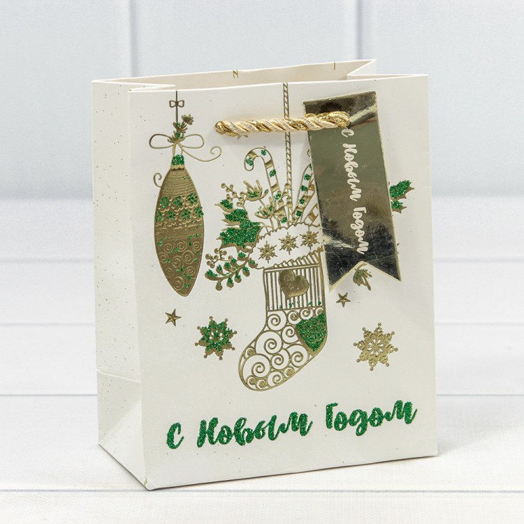 300434H Пакет подарочный "Новый год" (микс 434) 12*15*6,7 210г 1/20 1/480