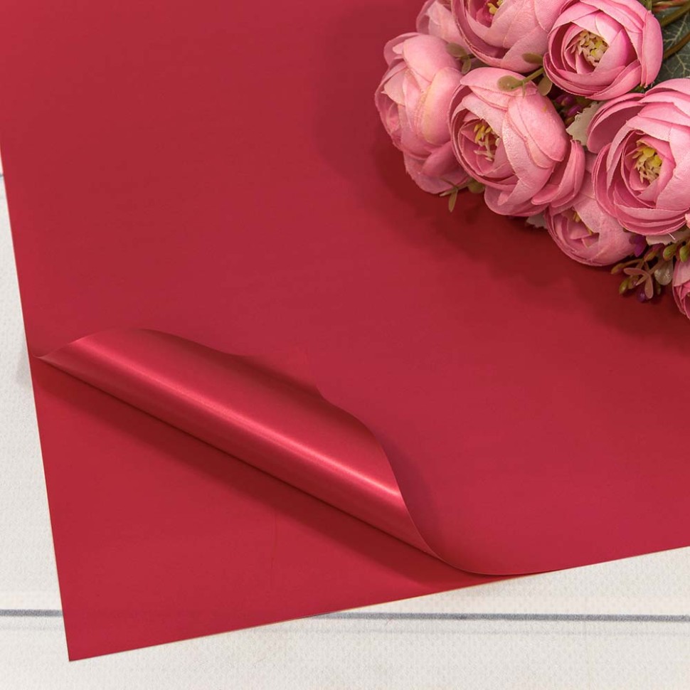 1698/187 Плёнка в листах 60*60 (20 шт.) матовая "Корейская" 55мкм Тёмно-красный 1/60 1698/187 Плёнка в листах 60*60 (20 шт.) матовая "Корейская" 55мкм Тёмно-красный 1/60