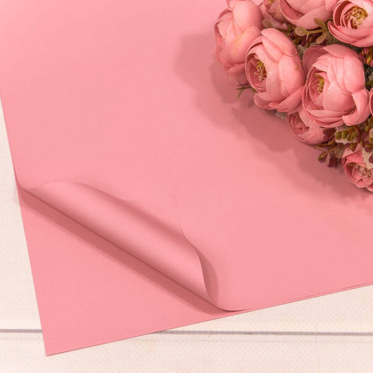 1698/6050 Плёнка в листах 55*55 (20 шт.) матовая "Корейская" 65мкм Розовый-6050 1/60