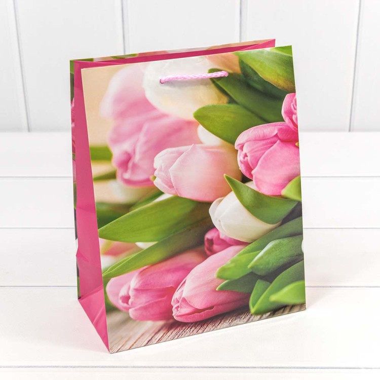 00019E Пакет подарочный "Цветы" (микс) 18*23*10 128г 1/20 1/480