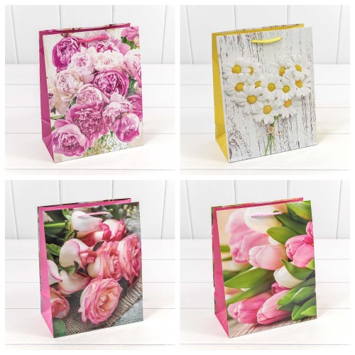 00019E Пакет подарочный "Цветы" (микс) 18*23*10 128г 1/20 1/480