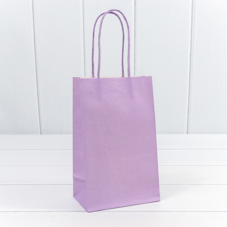214G/530 Пакет подарочный Крафт Сиреневый 13*21*8см 120г 1/20 1/240