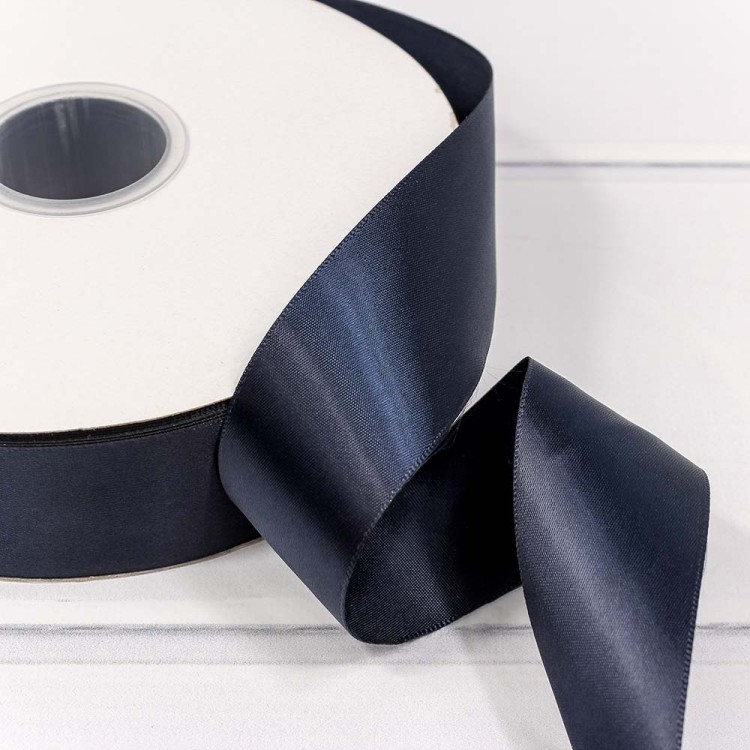 556-38/330 Лента атласная полиэстер 3,8 см 100 ярд темно-синий 1/9 1/36