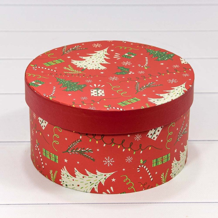 7302247/2110 Коробки Круглые Набор 1/3 21*11,5 "Новый год"-2110 1/30