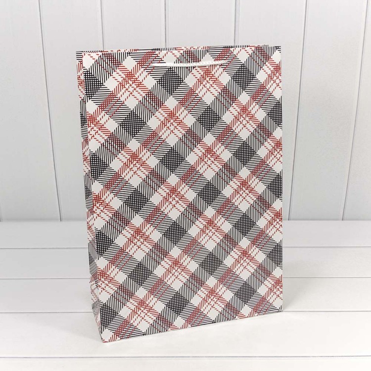 00038A Пакет подарочный "Клетки и полоски" (микс) 32*45*11 157г 1/20 1/240