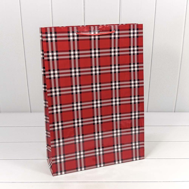 00038A Пакет подарочный "Клетки и полоски" (микс) 32*45*11 157г 1/20 1/240