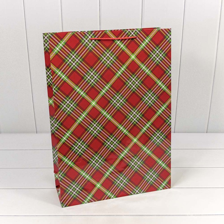 00038A Пакет подарочный "Клетки и полоски" (микс) 32*45*11 157г 1/20 1/240