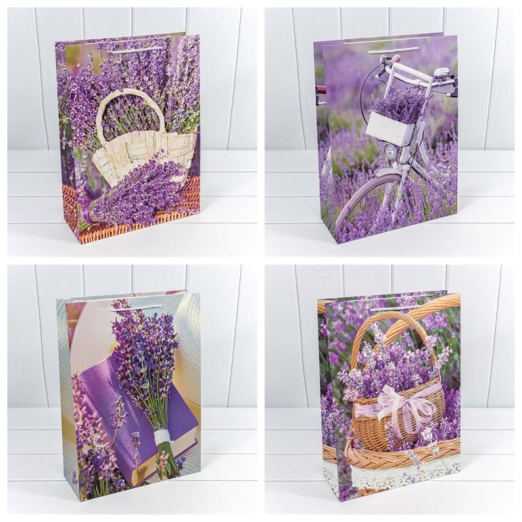 000190A Пакет подарочный "Лаванда" (микс 190) 31*42*12 210г 1/20 1/120 