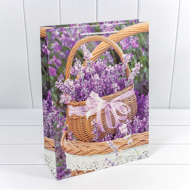 000190A Пакет подарочный "Лаванда" (микс 190) 31*42*12 210г 1/20 1/120 