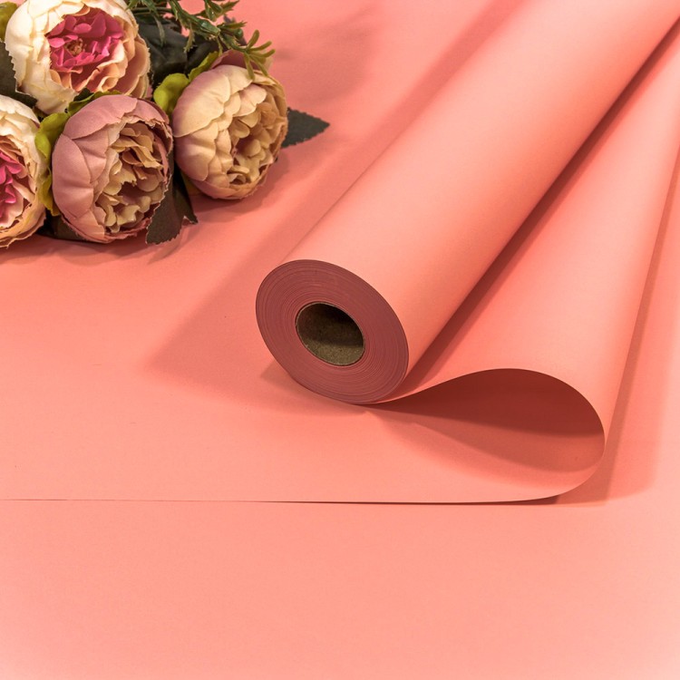 1838/3572 Плёнка 58см 800г матовая "Корейская" 65мкм Умеренный розовый 1/12