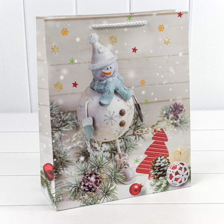 300468C Пакет подарочный "Новый год" (микс 468) 26*32*10 210г 1/20 1/240