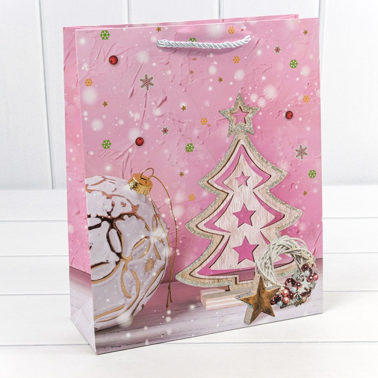 300468C Пакет подарочный "Новый год" (микс 468) 26*32*10 210г 1/20 1/240