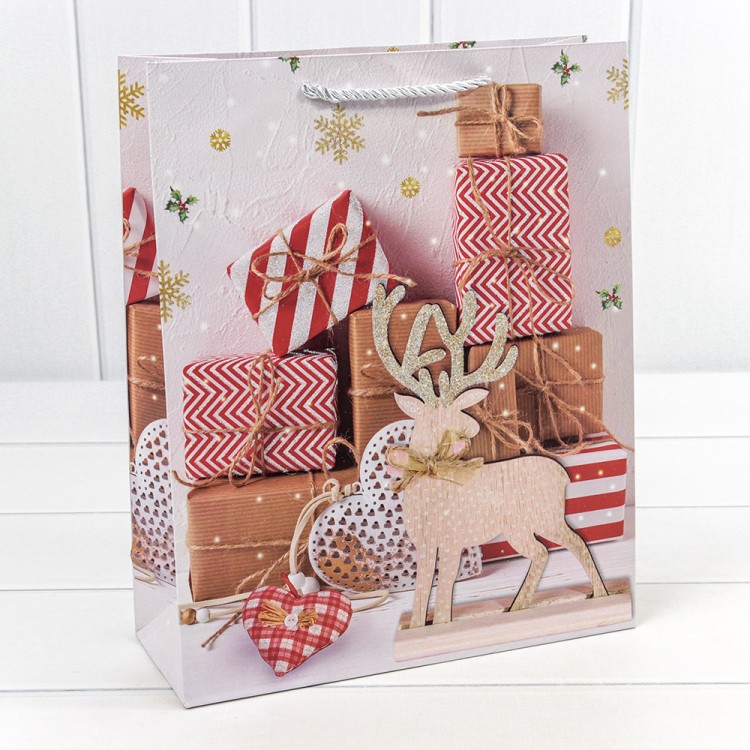 300468C Пакет подарочный "Новый год" (микс 468) 26*32*10 210г 1/20 1/240